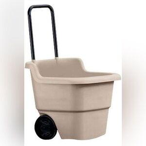 Suncast Resin 15.5 Gallon Multi-Purpose Cart with Wheels, Brown, Taupe NWT